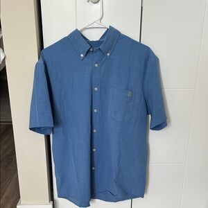 Huk Men's Casual Blue Button Down Shirt